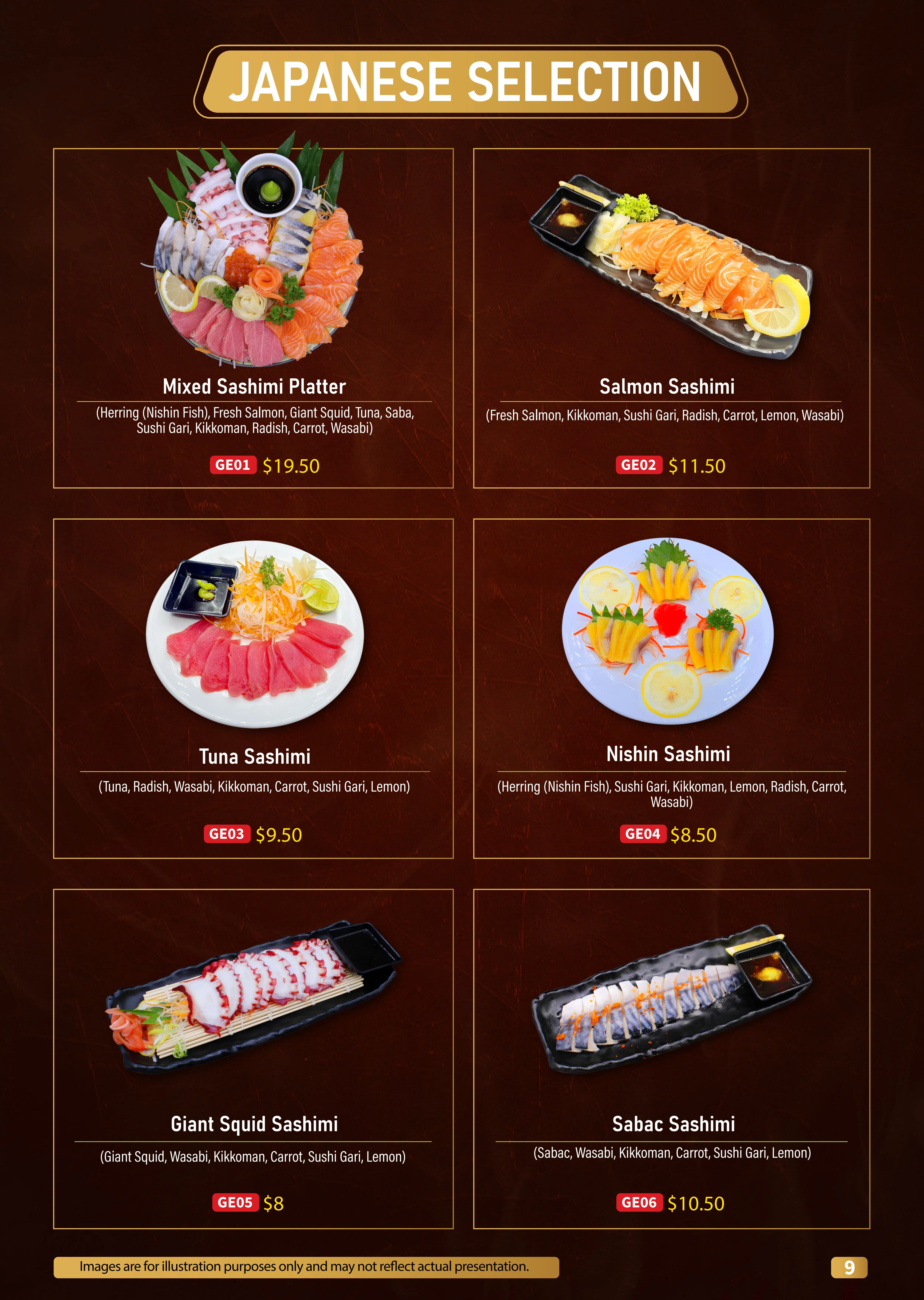 Japanese Selection Menu 1
